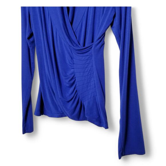 Soft Surroundings Cobalt Blue Ruched Knit Top - Size Small - Picture 3 of 6